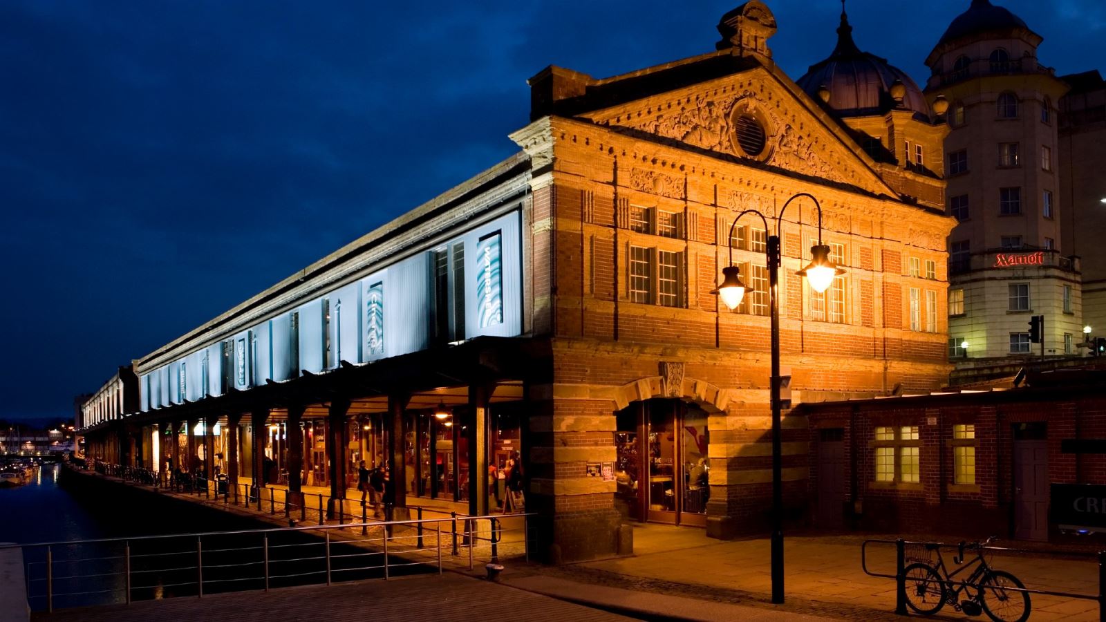 Exterior of Watershed at night